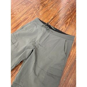 Prana Mens Zion Stretch Hiking Pants Green Size Medium Belted Roll Cuff Outdoors